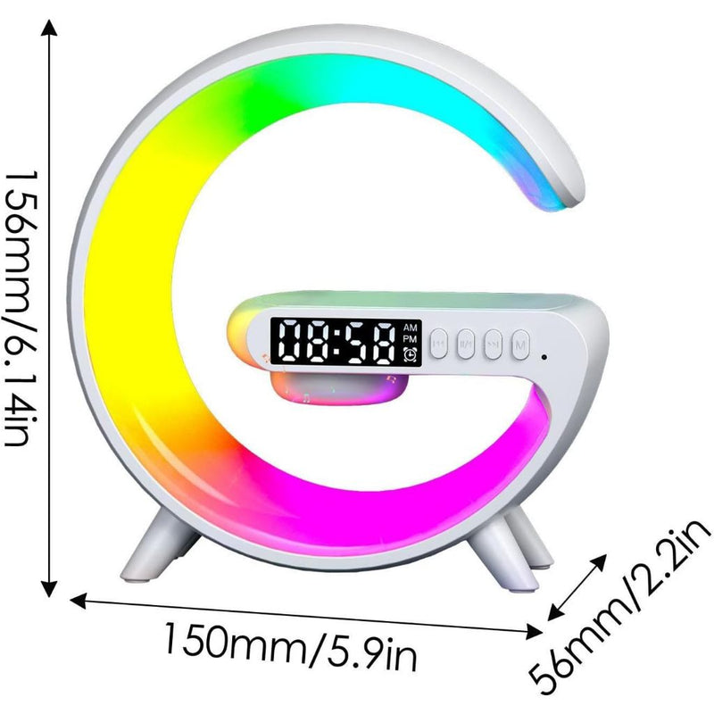 Coluna Luminária G, RGB Bluetooth Carregador, Relógio Cor Industrial, 110V 220V